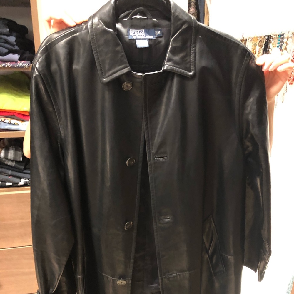 Ralph Lauren leather 3/4 length coat
